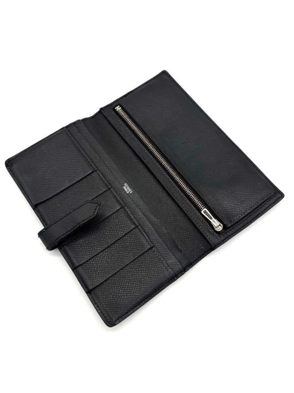 Hermes Bearn Classic Bifold Wallet Epsom Black Silver